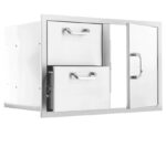 PCM 32-in Stainless Steel Reversible Access Door & Double Drawer Combo - BBQ-DDC - Image 2