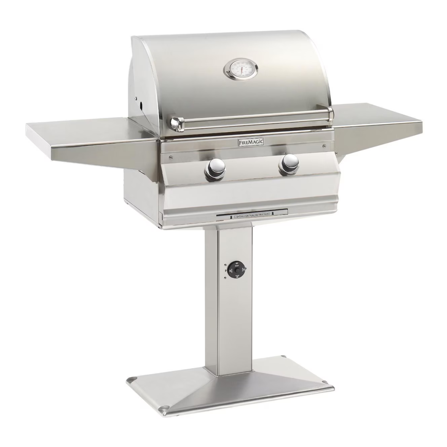 Fire Magic Choice C430S 24-Inch Grill With Analog Thermometer On Patio Post – C430S-RT1-P6