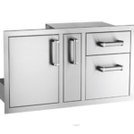 Fire Magic - Premium Flush 36-Inch Access Door w/ Platter Storage & Double Drawer