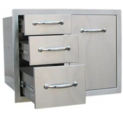 Sunstone 30″ Triple Drawer Propane Tank Drawer w/Trash Bag Ring