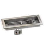 18" x 6" Drop-in Fire Pit Pan With Electric Ignition System kit, CSA Certified - Rectangular Stainless Steel