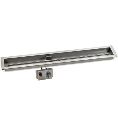48" x 6" Stainless Steel Linear Drop-in Fire Pit Pan With Electric Ignition System kit, CSA Certified