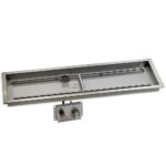 48" x 14" Stainless Steel Rectangular Drop-in Fire Pit Pan With Electric Ignition System kit, CSA Certified