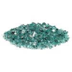 Azuria Blue Quarter-Inch Reflective Fire Glass Demo