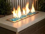 Azuria Blue Half-Inch Reflective Fire Glass Demo