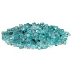 Azuria Blue Half-Inch Reflective Fire Glass Demo
