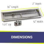 36" x 12" Stainless Steel Rectangular Drop-in Fire Pit Pan With Electric Ignition System kit, CSA Certified