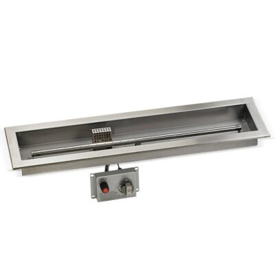 30" x 6" Stainless Steel Linear Drop-in Fire Pit Pan With Electric Ignition System kit, CSA Certified PDF