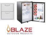 Blaze Double Drawer and Stainless Front 4.5 Cubic Feet Fridge Package