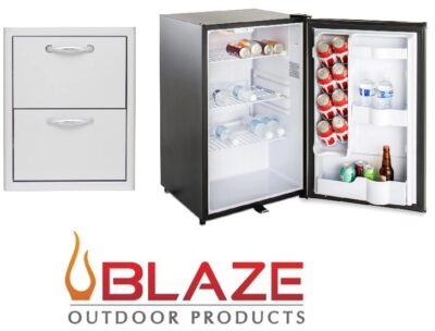 Blaze Double Drawer and Stainless Front 4.5 Cubic Feet Fridge Package