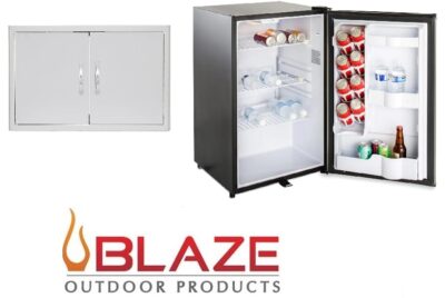 Blaze 32″ Double Door and Stainless Front 4.5 Cubic Feet Fridge Package