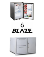 Blaze Door Drawer Combo 32" and Stainless Front 4.4 Cubic Feet Fridge Package Deal