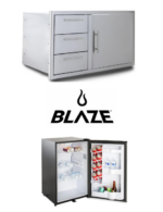 Blaze Door Drawer Combo 39" and Stainless Front 4.5 Cubic Feet Fridge Package Deal
