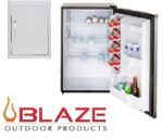 Blaze 21-Inch Vertical Access Door and Stainless Front 4.5 Cubic Feet Fridge Package