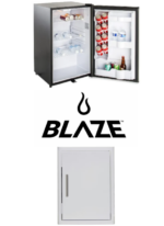 Blaze 18-Inch Vertical Access Door and Stainless Front 4.4 Cubic Feet Fridge Package