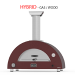 Alfa Brio 27-Inch Outdoor Propane Gas Pizza Oven - Antique Red / Top only or Freestanding