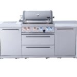 Mont Alpi 400 Deluxe Propane Gas Island Grill W/ Infrared Side Burner & Rotisserie Kit - Stainless Steel - MAi400-D