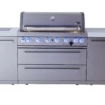 Mont Alpi 805 Deluxe Propane Gas Island Grill W/ Infrared Side Burner & Rotisserie Kit - Stainless Steel - MAi805-D