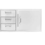 PCM - 42-Inch Stainless Steel Door, Double Drawer & Roll-Out Trash Bin Combo