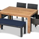 The Arden Teak 6 Piece Bench Dining Set by Harmonia Living brings a cozy, rustic appeal to
