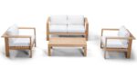 Ando 4 Piece Loveseat Set - Canvas Natural HL-ANDO-TK-4LSS-CN