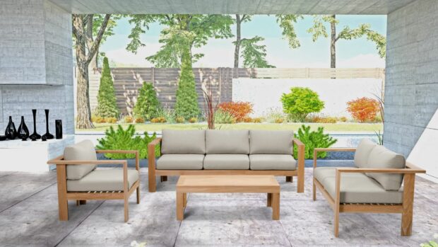 Ando 4 Piece Sofa Set - Cast Silver HL-ANDO-TK-4SS-CS