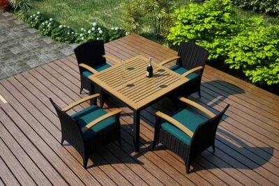 Harmonia Living – Arbor 5 Piece Arm Dining Set