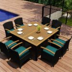 Harmonia Living - Arbor 9 Piece Arm Square Dining Set