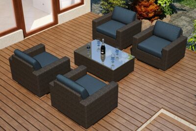 Harmonia Living – Arden 5 Piece 4-Seat Club Chair Set