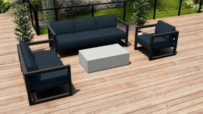 Harmonia Living – Avion Mason 4 Piece Sofa Loveseat Set – Slate