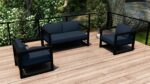 Harmonia Living - Avion 3 Piece Loveseat Set - Black