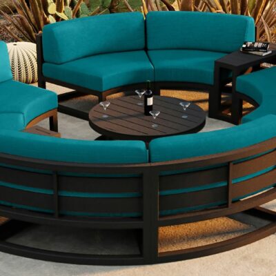 Harmonia Living - Avion 7 Piece Curve Sectional Set - Black