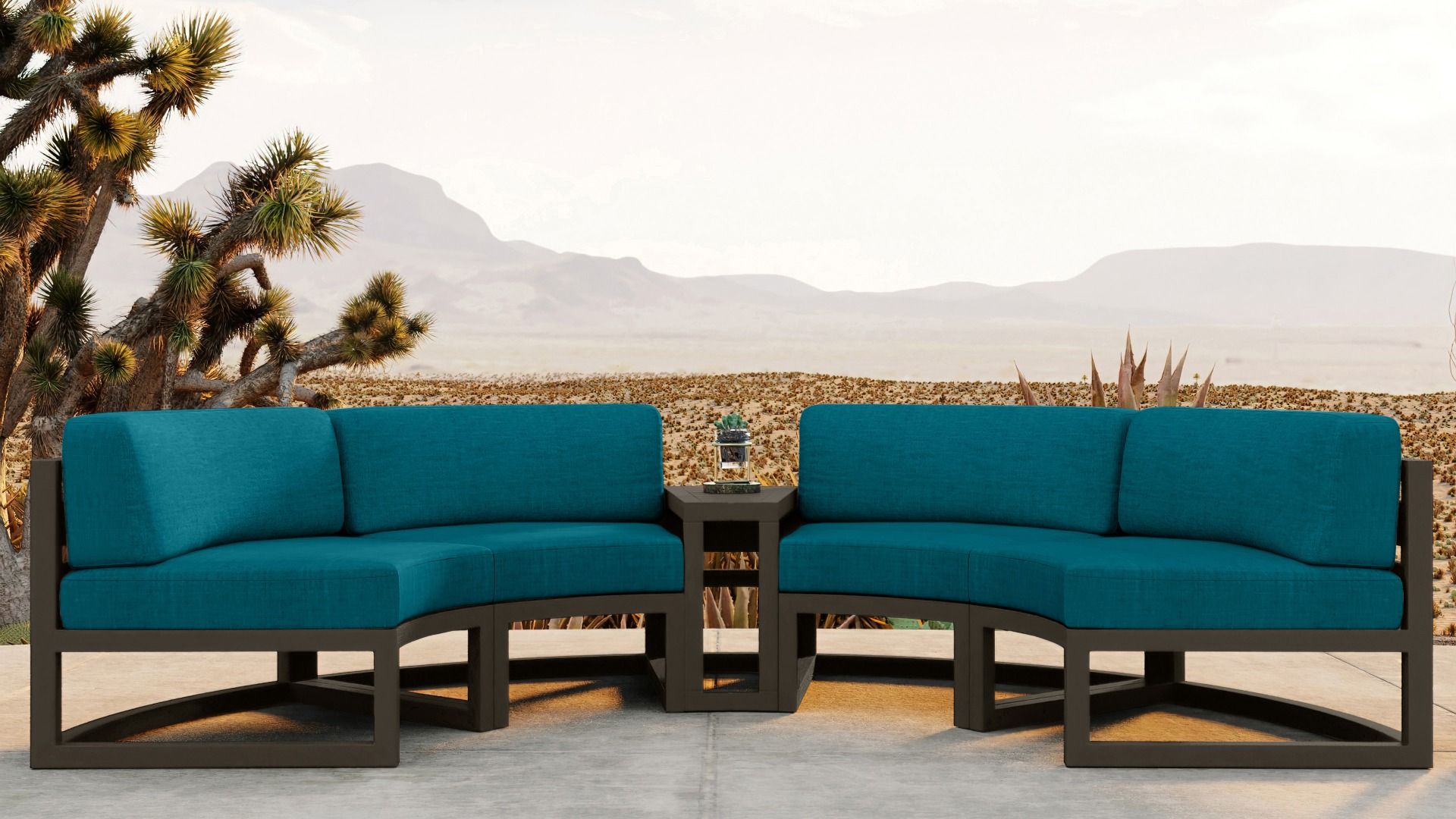 Harmonia Living – Avion 3 Piece Curve Sectional Set – Slate