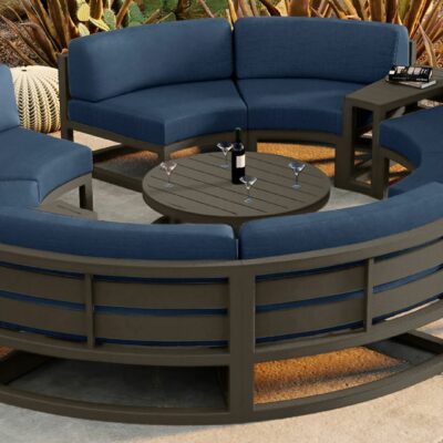 Harmonia Living - Avion 7 Piece Curve Sectional Set - Slate