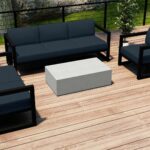 Harmonia Living - Avion Mason 4 Piece Sofa Loveseat Set - Black