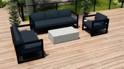 Harmonia Living – Avion Mason 4 Piece Sofa Loveseat Set – Black