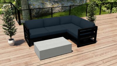 Harmonia Living – Avion Mason 5 Piece Sectional Set – Black