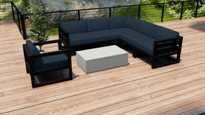 Harmonia Living – Avion Mason 7 Piece Sectional Set – Black