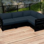 Harmonia Living - Avion 4 Piece Sectional Set - Black
