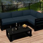 Harmonia Living - Avion 5 Piece Sectional Set - Black