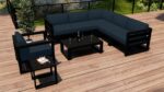Harmonia Living - Avion 8 Piece Sectional Set - Black