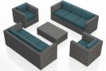 District 5 Piece Double Sofa Set - Cast Lagoon HL-DIS-TS-5S2S-CL