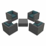District 5 Piece 4-Seat Club Chair Set HL-DIS-TS-5CC4