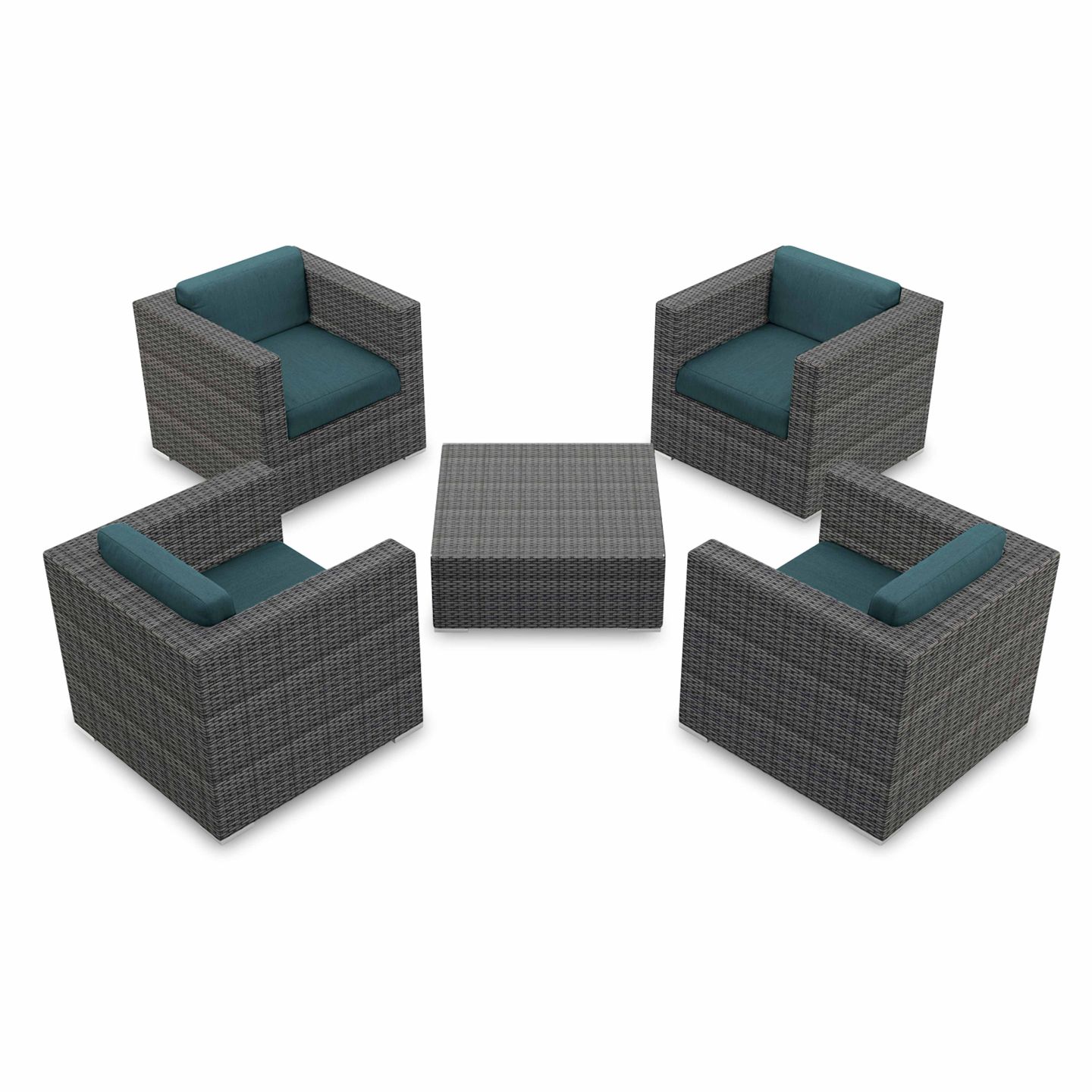District 5 Piece 4-Seat Club Chair Set HL-DIS-TS-5CC4
