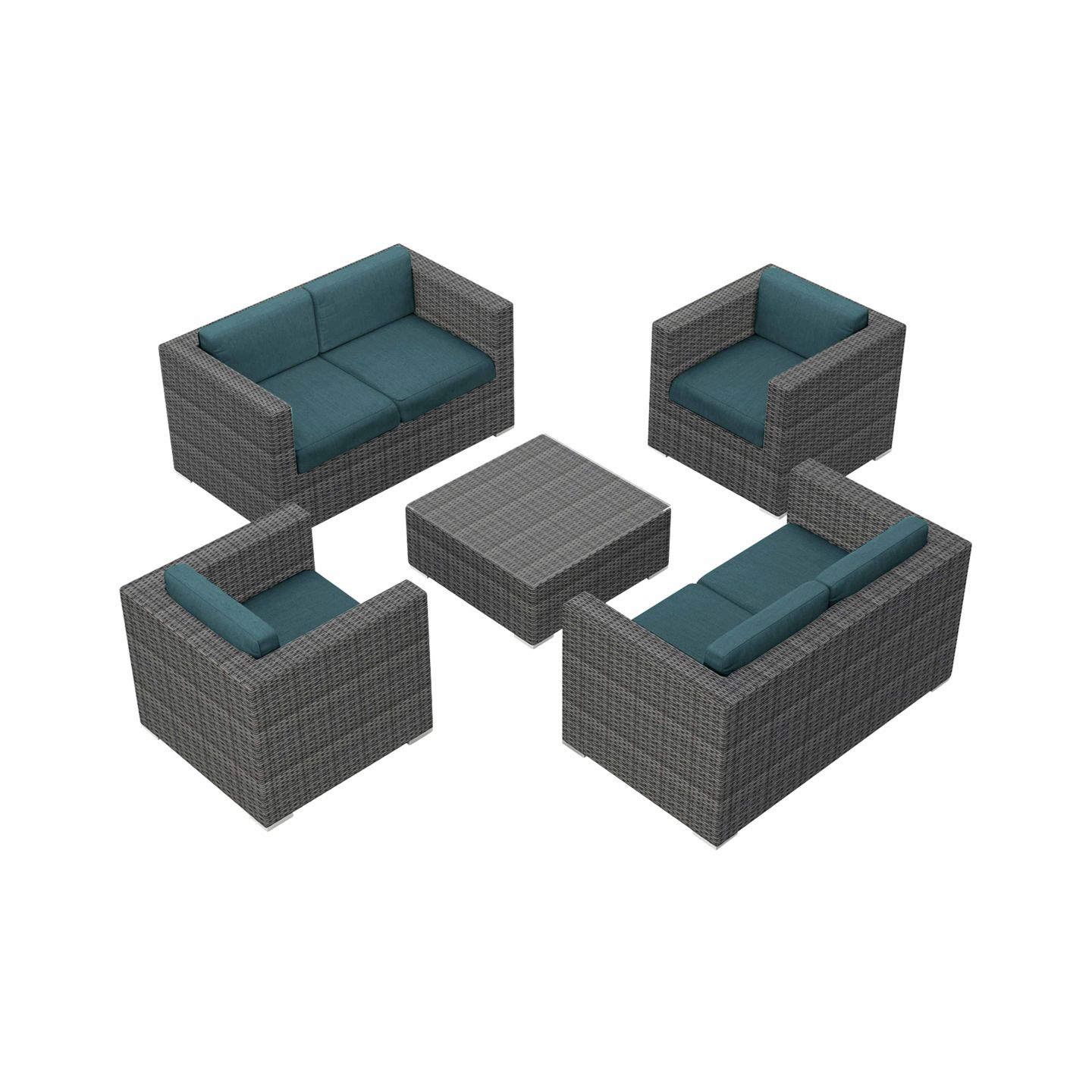 Harmonia Living District 5 Piece Double Loveseat Set HL-DIS-TS-5LS2S