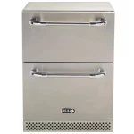 Bull BBQ 24-Inch 5.3 Cu. Ft. Capacity Outdoor Rated Dual Drawer Refrigerator with Towel Bar Handles