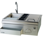 Bull Grills - 30-Inch Stainless Steel Slide-In Bar Center W/ Ice Chest & Sink