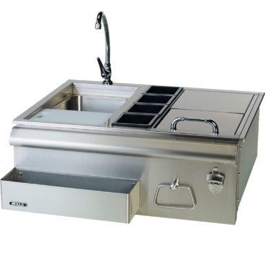 Bull Grills - 30-Inch Stainless Steel Slide-In Bar Center W/ Ice Chest & Sink
