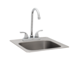 Bull Grills - 15-Inch Single Bowl Stainless Steel Sink W/ Hot/Cold Faucet
