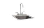 Bull Grills - 15-Inch Single Bowl Stainless Steel Sink W/ Hot/Cold Faucet